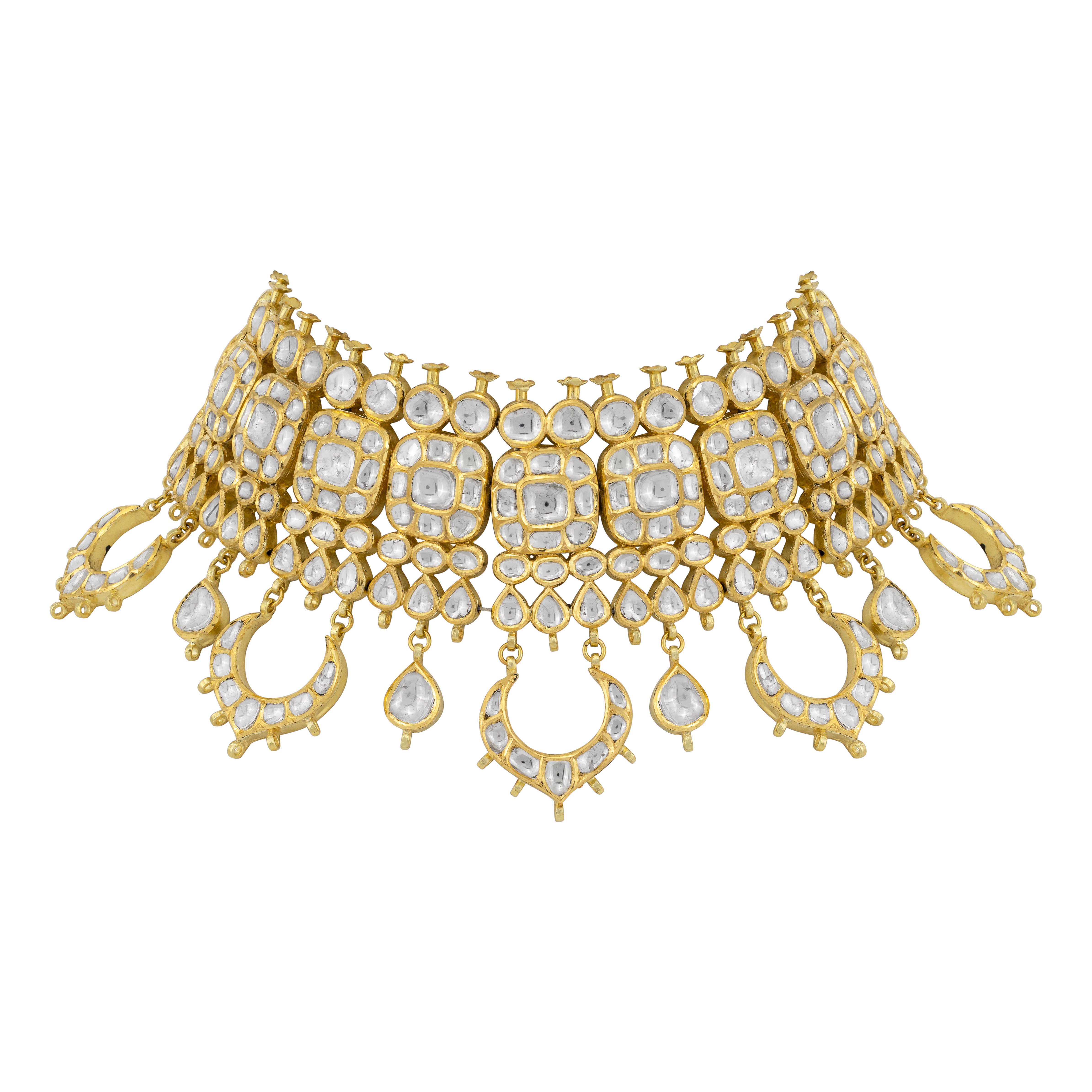 Chandbali Polki Choker and Teardrop Accents and Pearls